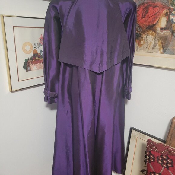 Vintage 80's purple Raincoat by Ada Mabel in Acetate XL - Picture 4 of 6